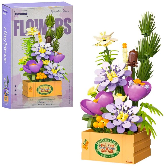 Конструктор «Квіти» на 326 деталей, у коробці 17х31х7,5 см.