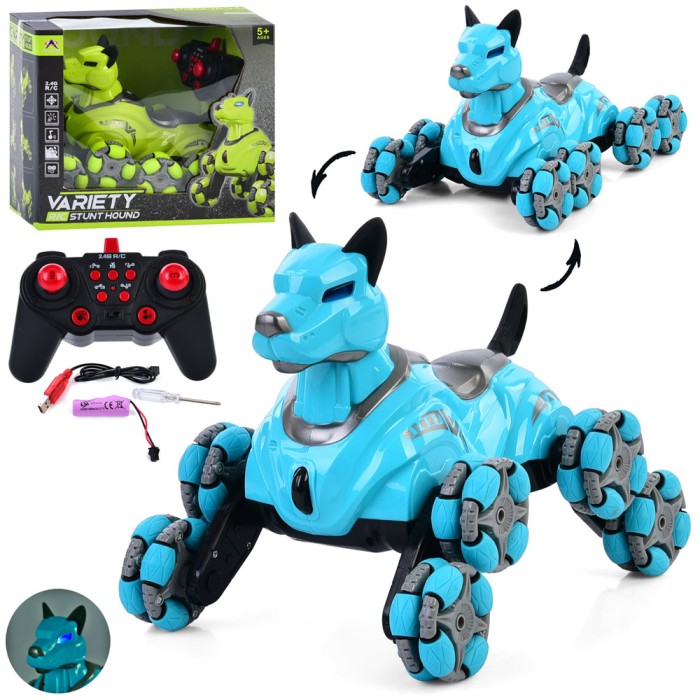 Робот «Песик» 23 см р/к 2,4 G на акумуляторі музичний зі світлом, USB та колесами-роликами, в асортименті, у коробці 25,5х22х18,5 см.