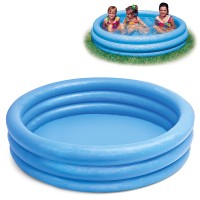 Басейн надувний «Кришталевий» 147х33 см з надувним дном на 3 кільця для дітей від 2 років, у коробці 24,5х9х23 см, ТМ Intex