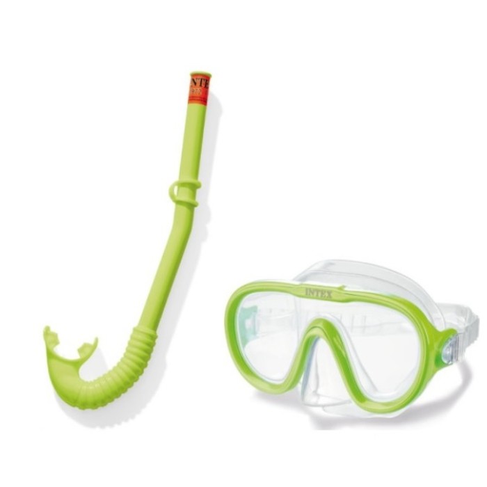 Набір для плавання: трубка та маска на регульованому ремінці 50-56 см, від 8 років, в асортименті, на планшетці 49х22 см, ТМ Intex