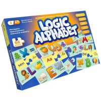 Гра настільна «Logic Alphabet» з 66 двосторонніх пазлів з українською та англійською абеткою, у коробці 28х3х19 см, ТМ Данко Тойс