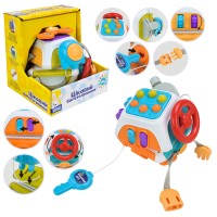 Брязкальце «Сонячний зайчик» 13х14 см з тактильними рухомими елементами, у коробці 14х15х14 см