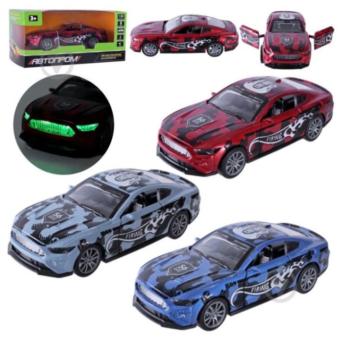 Машина «Ford Fusion» 12 см металева зі світлом, звуком та дверима що відкриваються, на батарейці, в асортименті, у коробці 15х6,5х7 см, АВТОПРОМ