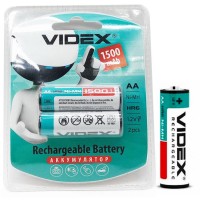 Акумуляторна батарея «VIDEX» R06/2bl 1500 mAh Ni-MH