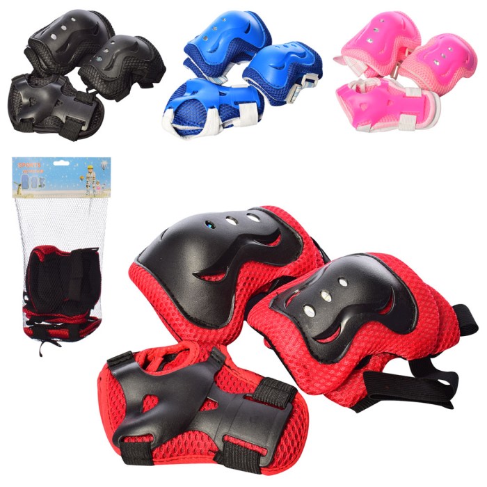 Захист для колін, ліктів та зап'ястя, в асортименті, у сітці 19х29х9 см