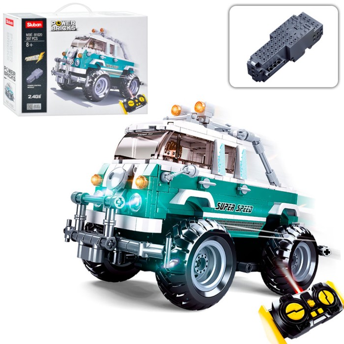Конструктор «Машина» 20 см на 397 деталей р/к на акумуляторі 2.4G, у коробці 38х28,5х10 см, SLUBAN