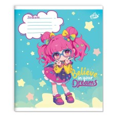 Зошит на 18 аркушів у лінію «Чарівна дівчина» №2564, ТМ Brisk