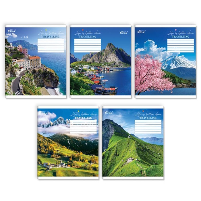 Зошит на 24 аркуші у клітинку «Подорожуй», №3525, ТМ Gold Brisk