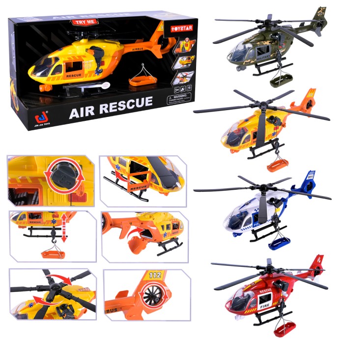 Вертоліт зі світлом, на батарейці, в асортименті, у коробці 41,5х14х21 см