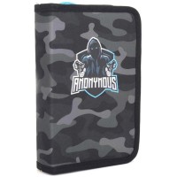 Пенал 14х4х20,5 см з 2 клапанами чорний, ТМ Мандарин