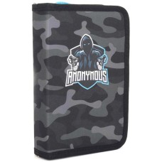 Пенал 14х4х20,5 см з 2 клапанами чорний, ТМ Мандарин