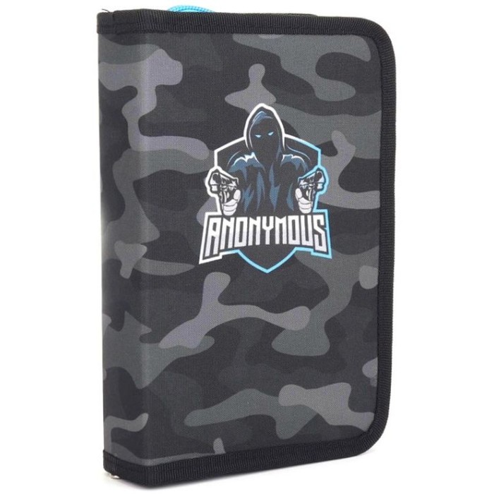 Пенал 14х4х20,5 см з 2 клапанами чорний, ТМ Мандарин