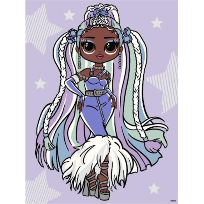 Картина за номерами «L.O.L. Surprise! O.M.G. Fashion show Lady Braids» зі стразами 30х40 см, ТМ Ідейка