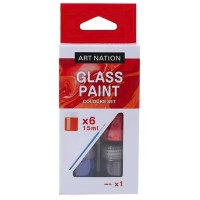 Фарби для розпису по склу на 6 кольорів по 15 мл у коробці, ТМ J.Otten
