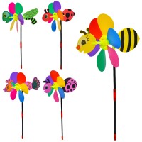 Вітрячок «Квітка» діаметрм 19 см та паличкою 32 см, в асортименті, у пакеті 21х18х3 см.