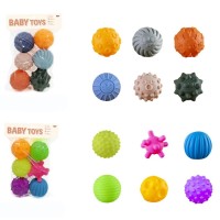 Набір для купання «М`ячики текстурні» 6 шт по 6 см з пищалками, в асортименті, у пакеті 17,5х23х6 см