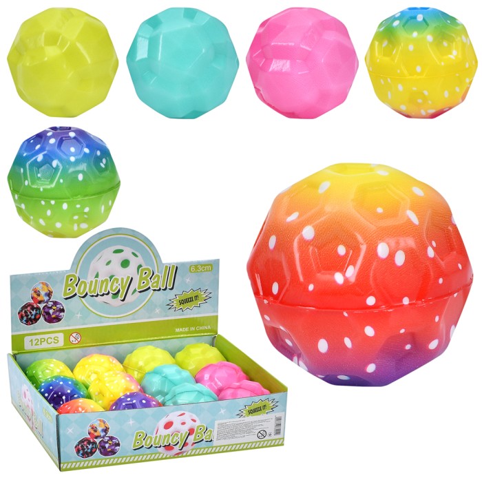 М'яч дитячий 6,3 см антигравітаційний, в асортименті, 12 шт у дисплеї 25х19х6,5 см
