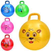 М'яч для фітнесу 45 см з ручкою вгою 350 г, в асортименті, у пакеті 17х19х5 см.