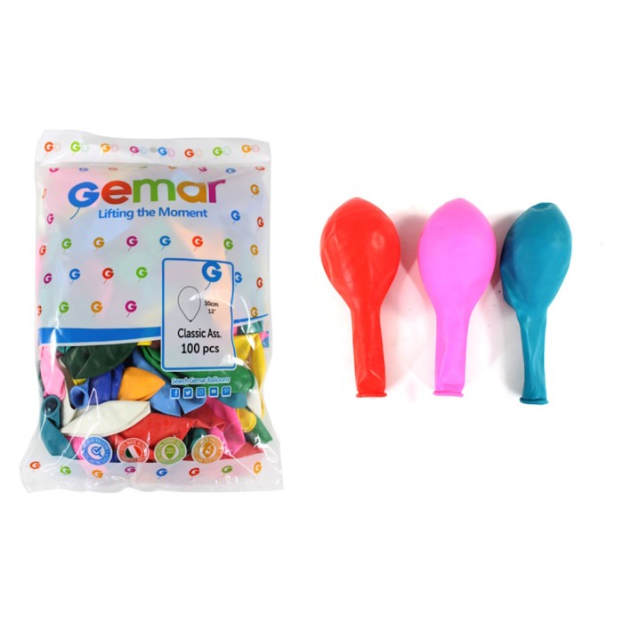 Кульки повітряні 30 см бірюзові , 100 шт. в упаковці, Gemar