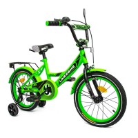 Велосипед «Like2bike Sky» 2-колісний з колесами 16 дюймів зі сталевою рамою, дзвінком, ручним гальмом, зелений