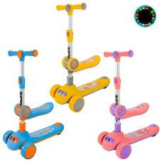 Самокат 3-х колісний 3 в 1 складний з колесами PU зі світлом, в асортименті, у пакеті