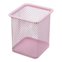 Підставка для ручок «PASTEL» квадратна металева, рожева, ТМ Buromax