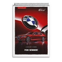 Блокнот А6 на 48 аркушів у клітинку на спіралі зверху з картоною обкладинкою, №6771, ТМ Gold Brisk