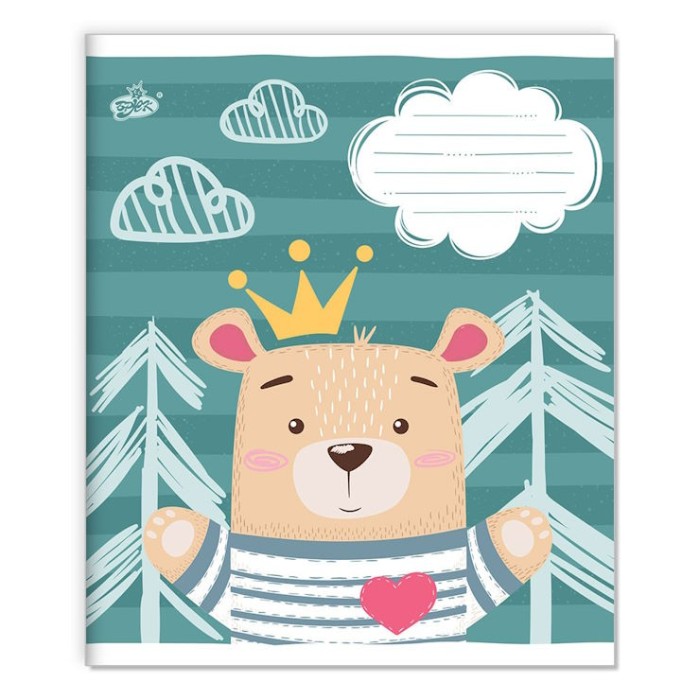 Зошит на 12 аркушів у клітинку «Весела фауна» №2533, ТМ Brisk