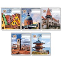 Зошит на 36 аркушів у лінію «Навколо світу», №3533, ТМ Gold Brisk