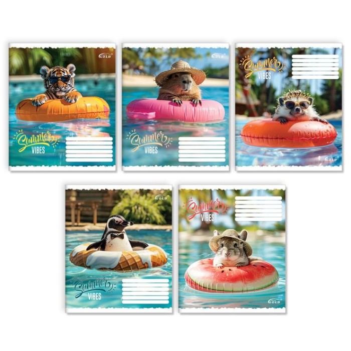 Зошит на 12 аркушів у клітинку «Літо», №3504, ТМ Gold Brisk