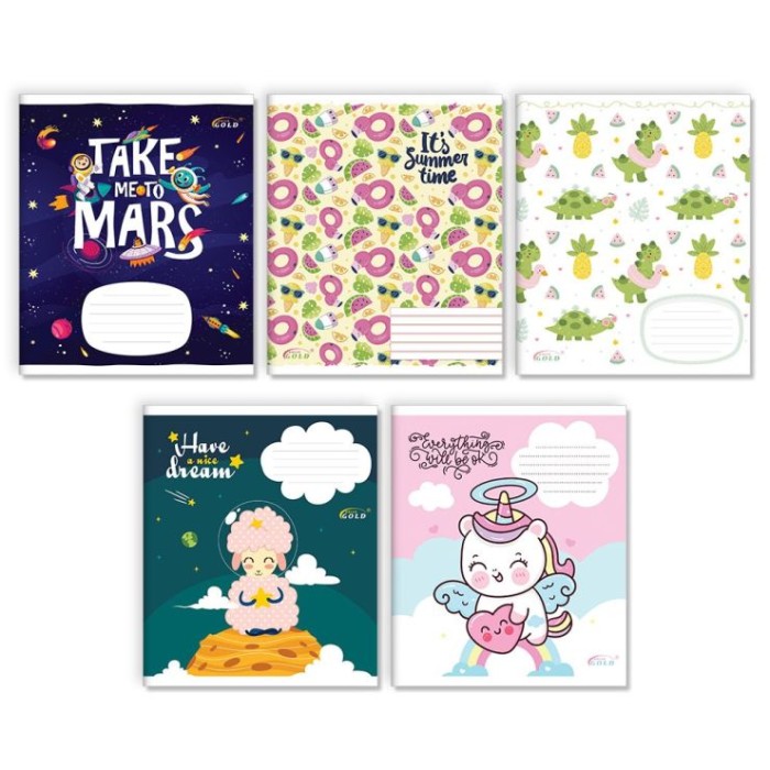 Зошит на 18 аркушів у лінію «Мікс 2», №3521, ТМ Gold Brisk