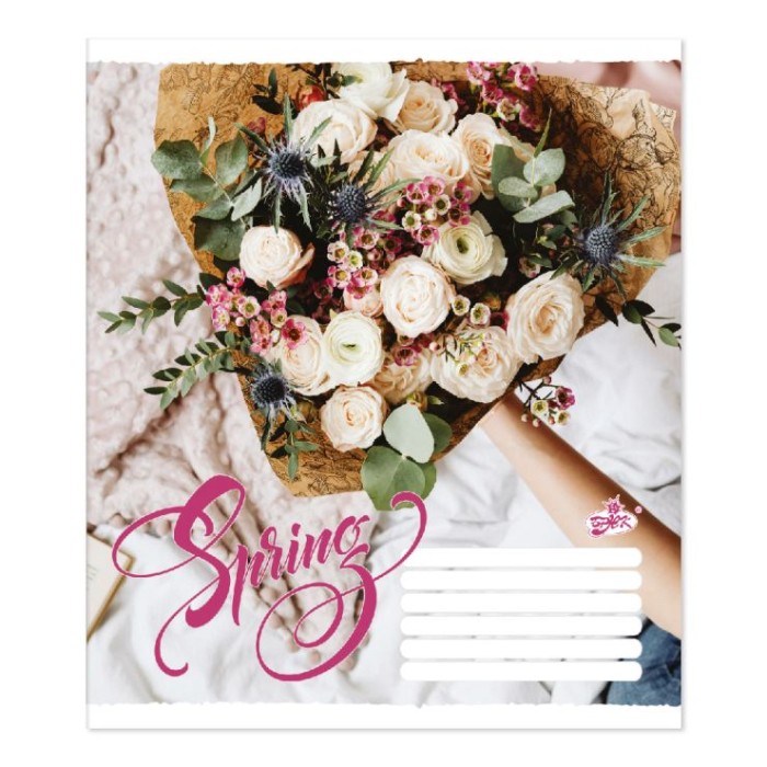 Зошит на 48 аркушів у клітинку «Весняний букет» №2601, ТМ Brisk