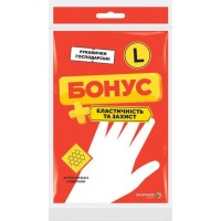 Рукавички гумові універсальні на розмір L, економ, Бонус