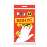 Рукавички гумові універсальні на розмір М, економ, Бонус