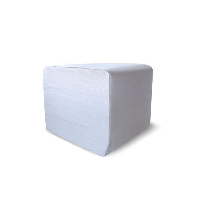 Туалетний папір з V-складанням на 200 аркушів 21х10 см двошаровий, білий, PAPERO