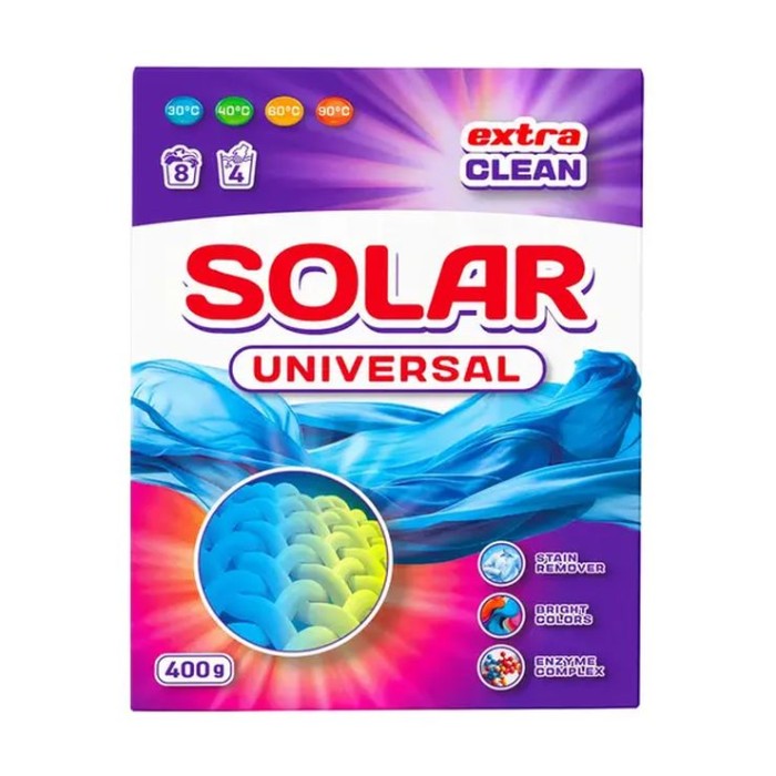 Пральний порошок безфосфатний універсальний 400 г, ТМ Solar