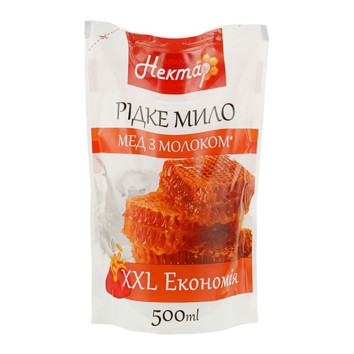 Крем-мило «Мед з молоком» дойпак 500 мл, ТМ Нектар