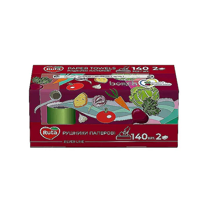 Рушники паперові з V-складанням на 140 аркушів 23х10 см, ТМ Ruta