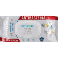 Серветки вологі «NATURELLE» антибактеріальні з D-пантенолом, іонами срібла та вітаміном Е, 72 шт в упаковці