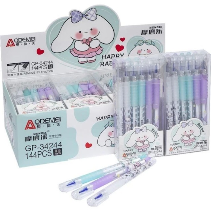 Ручка «Rabbit» пиши-стирай 0,5 мм синя, в асортименті, Aodemei