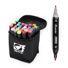 Набір скетч маркерів на 30 кольорів двосторонніх зі кругл/скошеним наконечником, у сумці, ТМ J.Otten