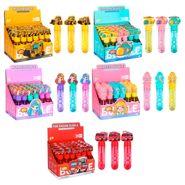 Мильні бульбашки 15 см, в асортименті, 24 шт у дисплеї 13,5х15,5х19,5 см