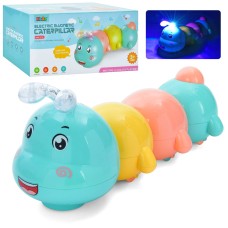 Гусеничка 24 см музична зі світлом, магнітна, їздить, на батарейці, у коробці 22х11х11 см