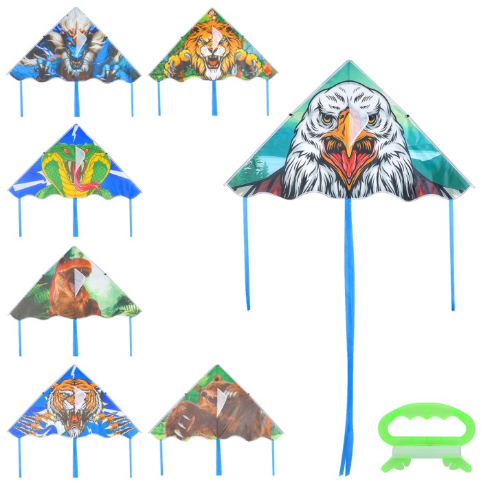 Повітряний змій 115х 62 см з хвістом 110 см, в асортименті, у пакеті 7х78х1,5 см