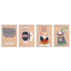 Блокнот А6 «SKILL» на 80 аркушів у клітинку на спіралі зверху, №6778, в асортименті, ТМ Brisk