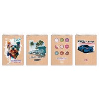 Блокнот А6 «SKILL» на 80 аркушів у клітинку на спіралі зверху, №6779, в асортименті, ТМ Brisk