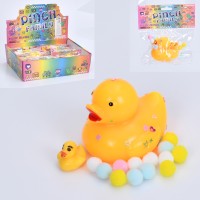 Антистрес «Качечка» 6 см з мішурою, в асортименті, у пакеті, по 12 шт у дисплеї 28х21х8,5 см