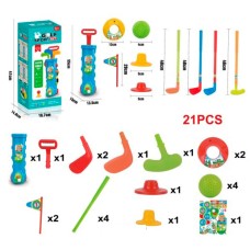 Набір для гри в гольф: 4 кийки, 4 м'ячі, 2 лунки, 2 прапорці, візок для гольфу 55 см, в асортименті, у коробці 17х41х15 см.