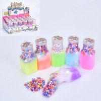 Лизун желейний з кульками у баночці з кришкою 10х4,5х4,5 см, в асортименті, 24 шт у дисплеї 29х19,5х10,5 см