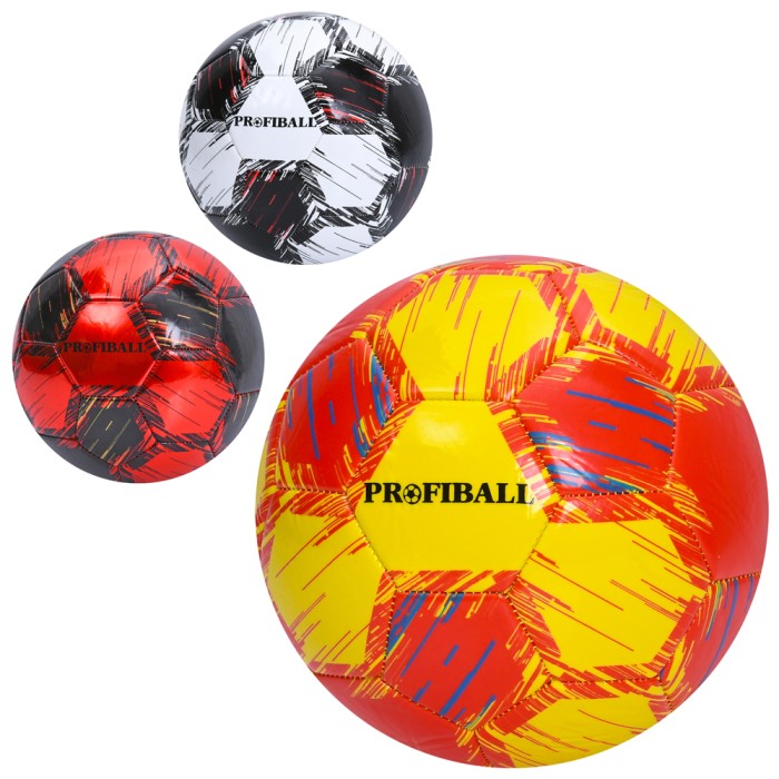 М'яч футбольний №5 з ПВХ товщиною 2,7 мм вагою 350-380 г, в асортименті, у пакеті